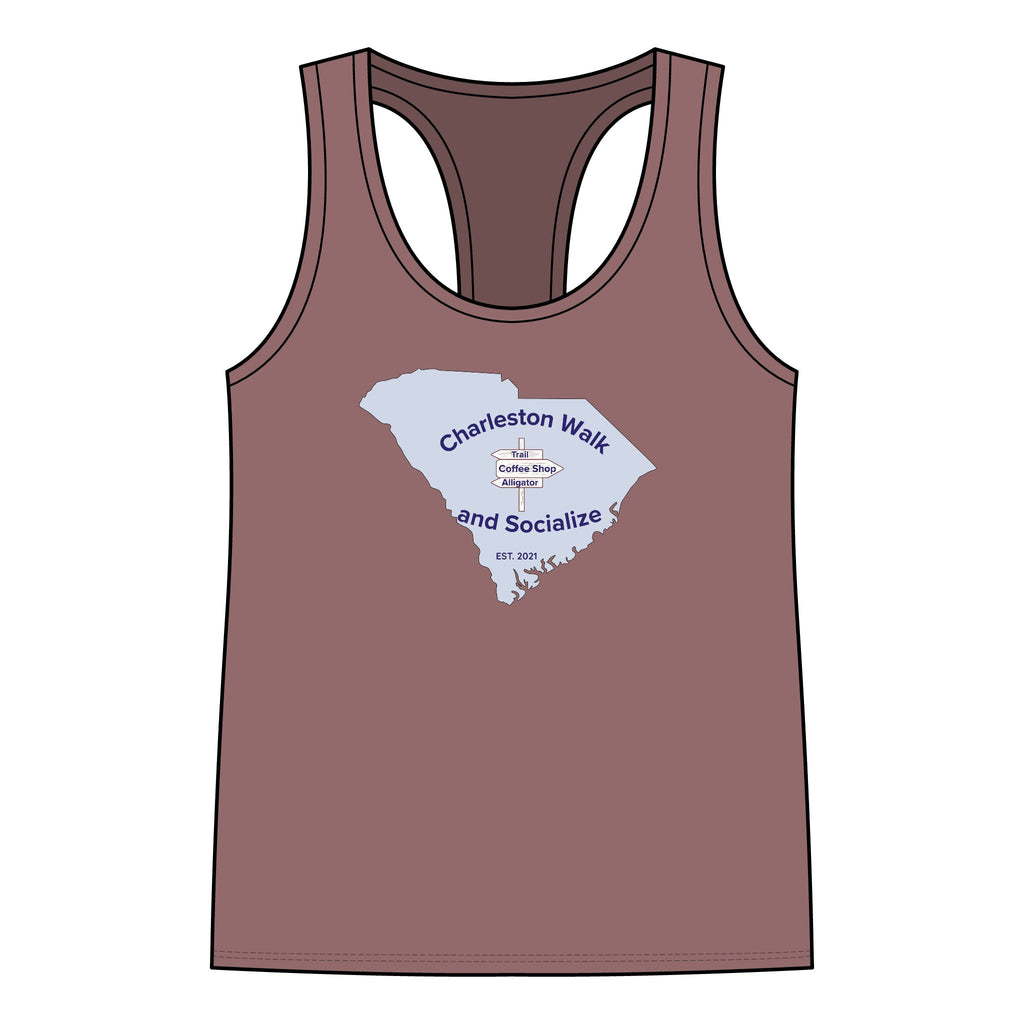 Racerback Tank Top - Charleston Walk and Socialize Meetup Tee