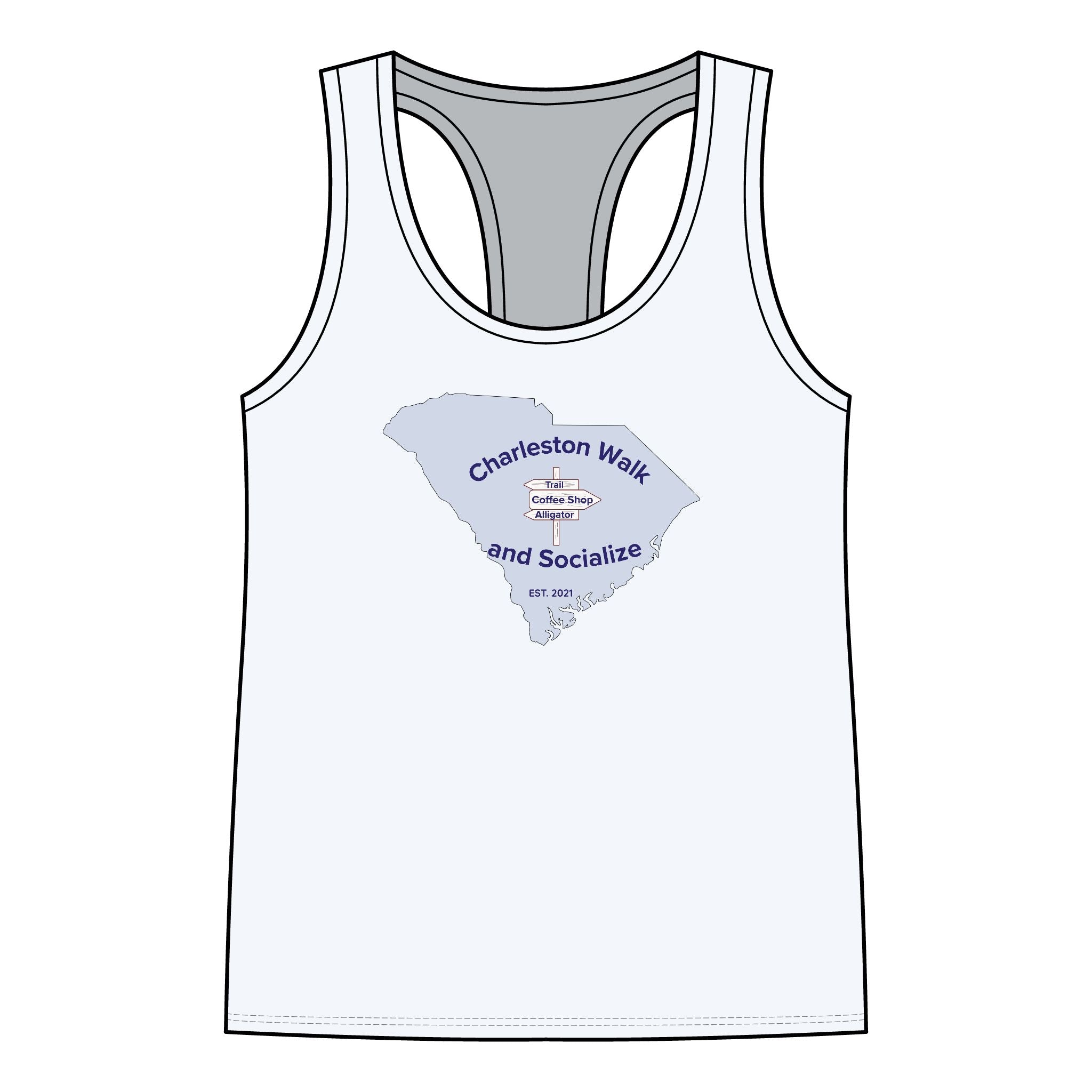 Racerback Tank Top - Charleston Walk and Socialize Meetup Tee