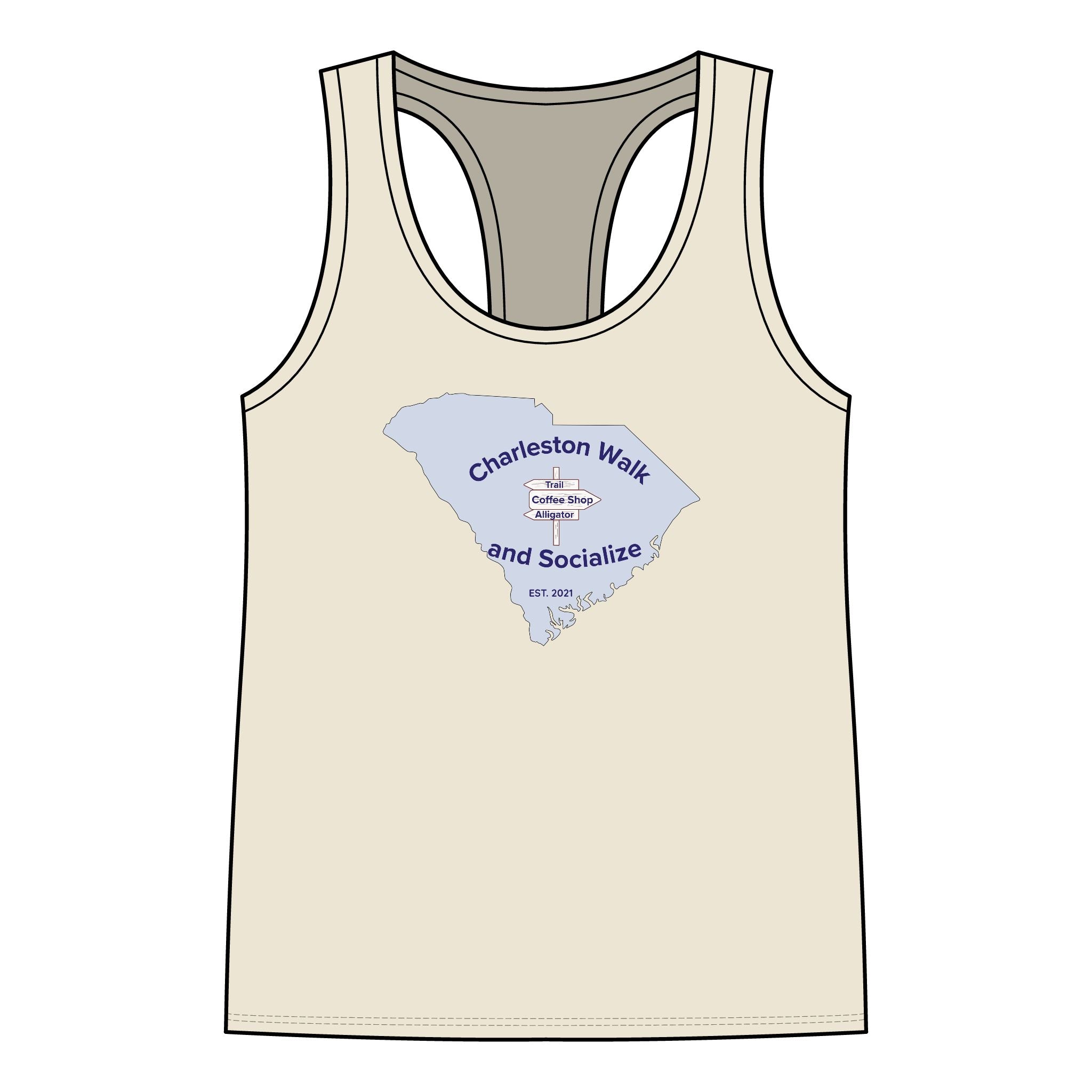 Racerback Tank Top - Charleston Walk and Socialize Meetup Tee