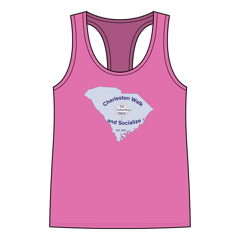Racerback Tank Top - Charleston Walk and Socialize Meetup Tee