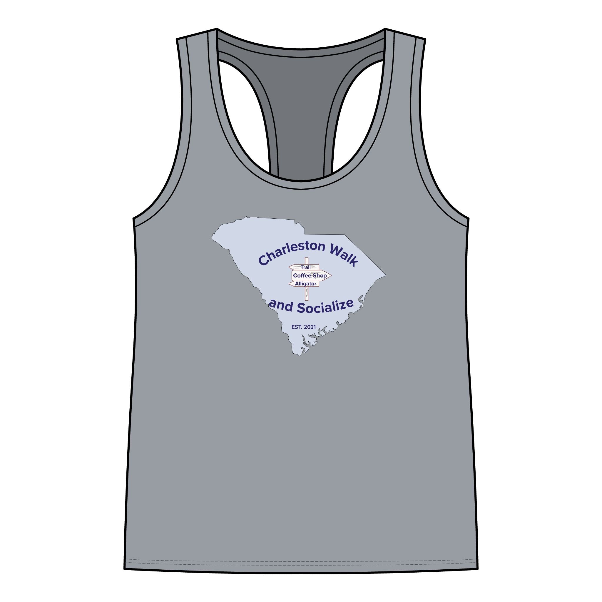 Racerback Tank Top - Charleston Walk and Socialize Meetup Tee