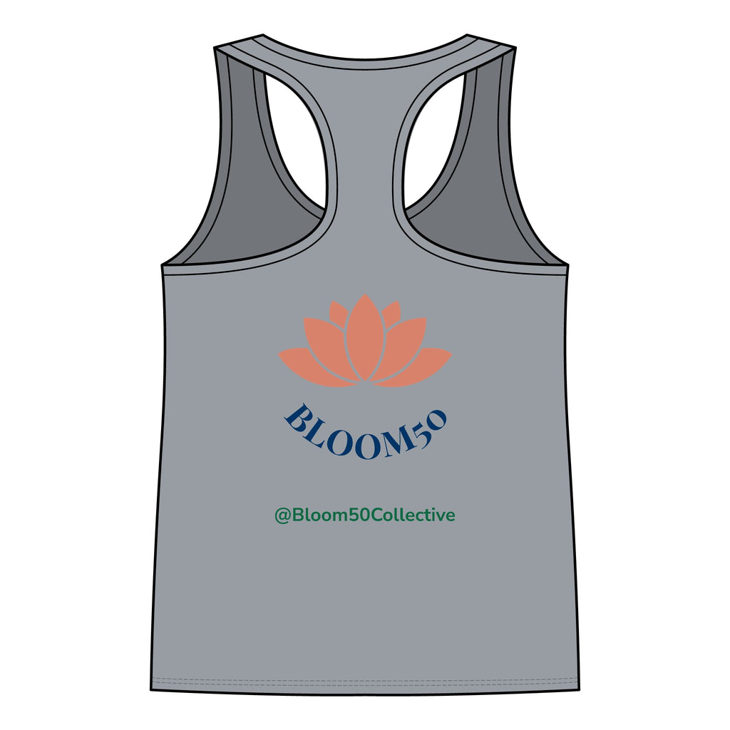 Bloom50 Collective Racerback Tank — ‘Bloom50’ Lotus Logo Women’s Tank Top