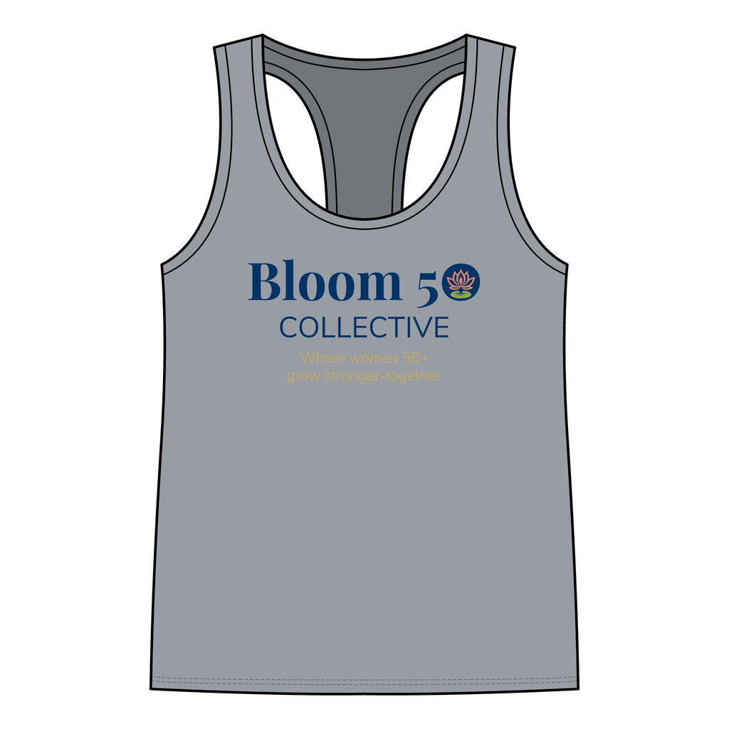 Bloom50 Collective Racerback Tank — ‘Bloom50’ Lotus Logo Women’s Tank Top