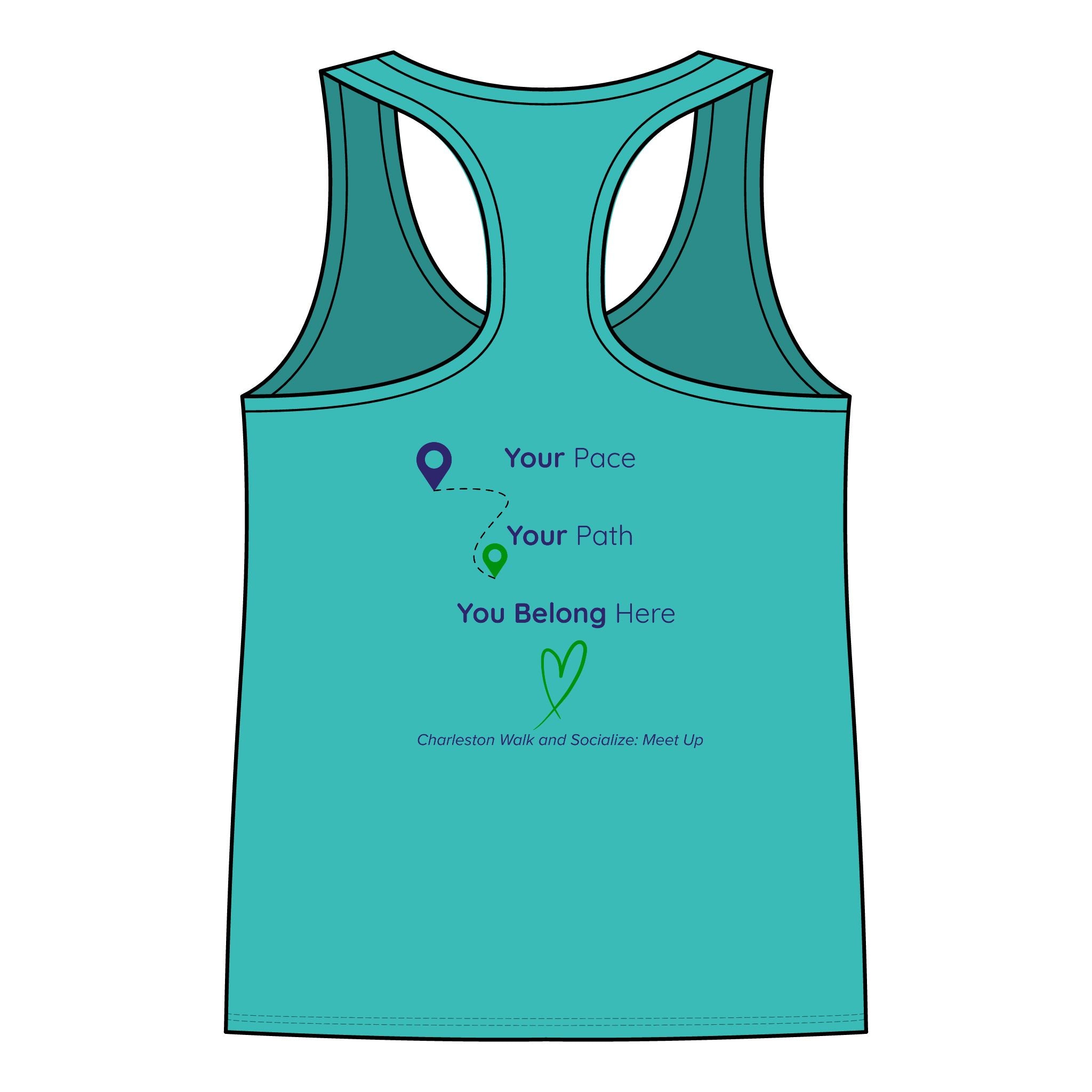 Racerback Tank Top - Charleston Walk and Socialize Meetup Tee