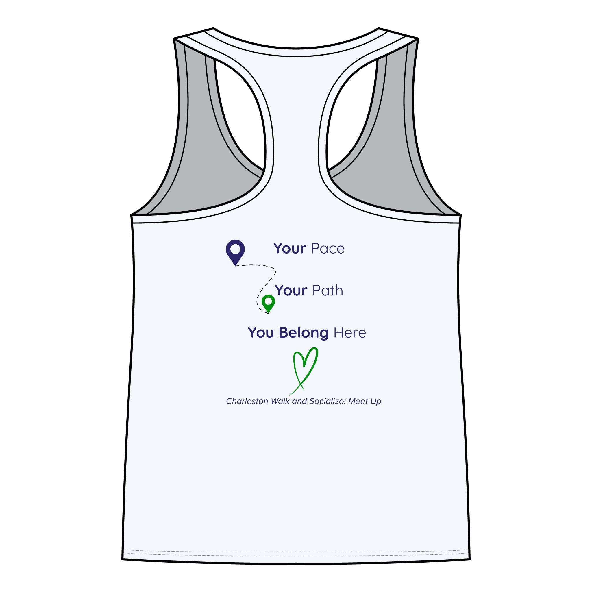Racerback Tank Top - Charleston Walk and Socialize Meetup Tee