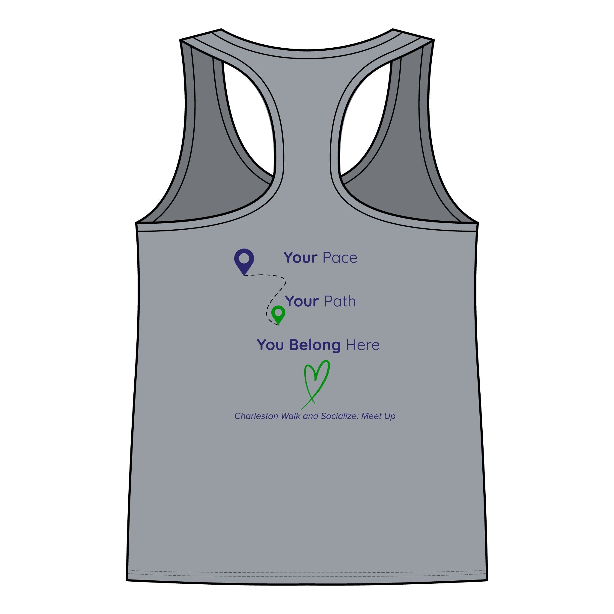 Racerback Tank Top - Charleston Walk and Socialize Meetup Tee