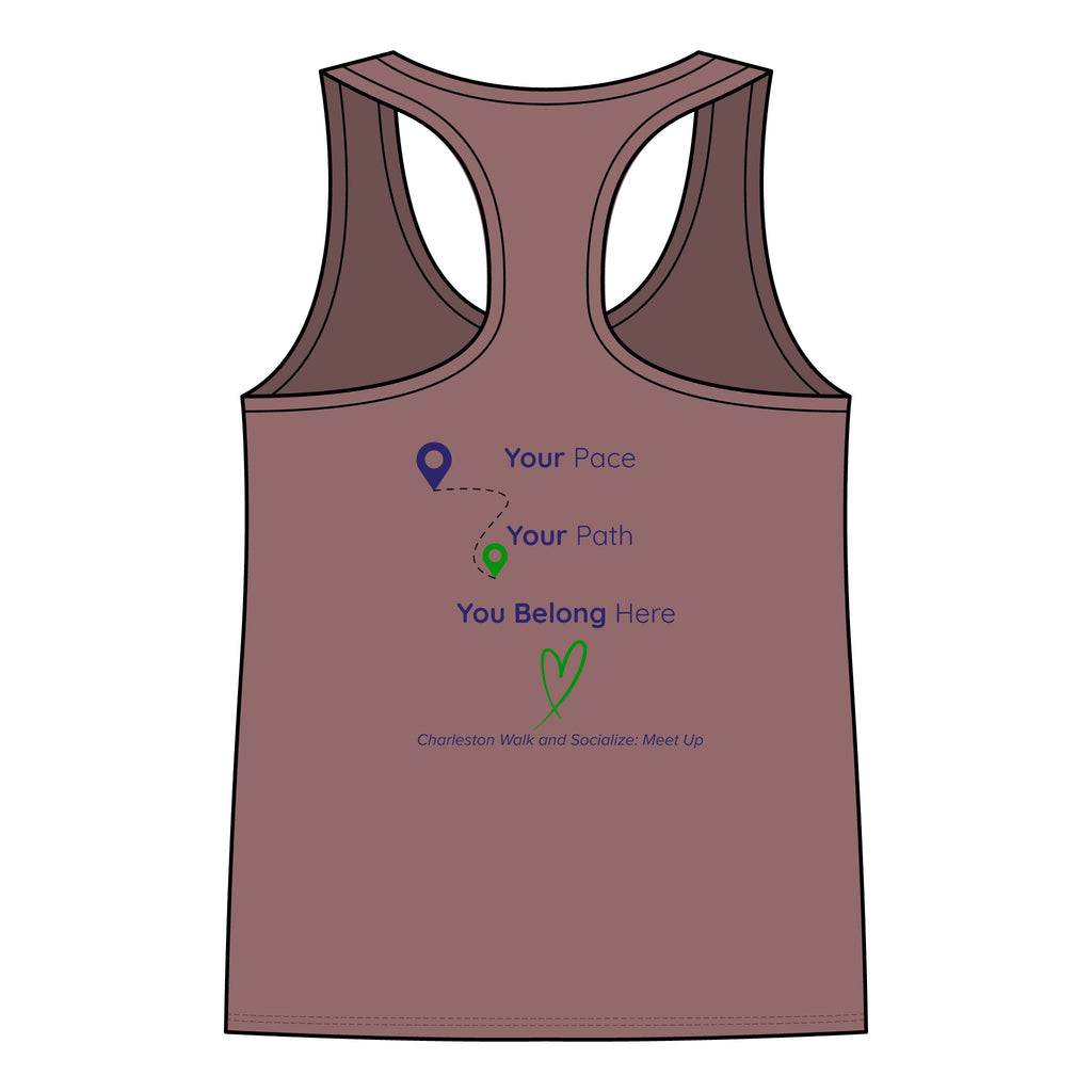 Racerback Tank Top - Charleston Walk and Socialize Meetup Tee