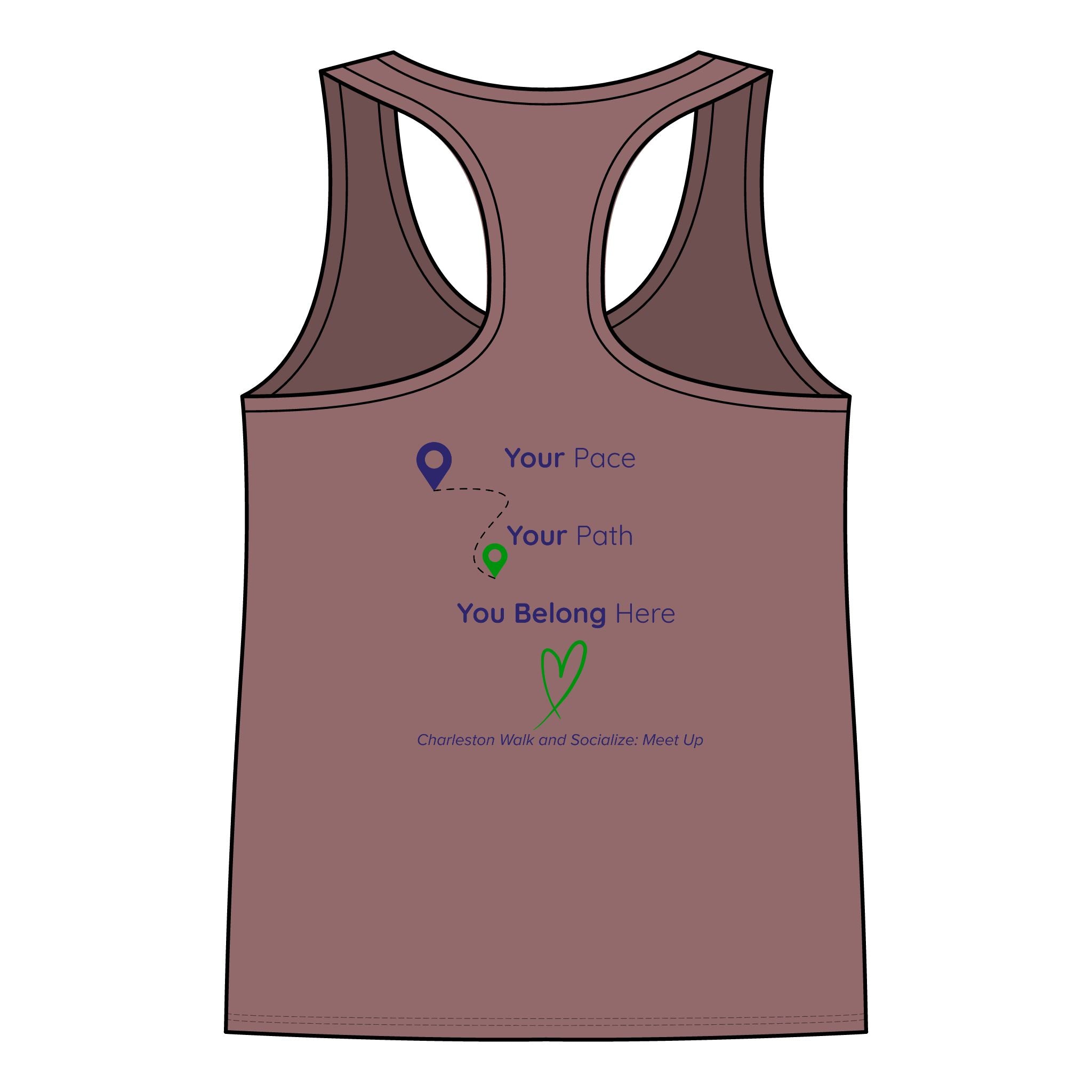 Racerback Tank Top - Charleston Walk and Socialize Meetup Tee