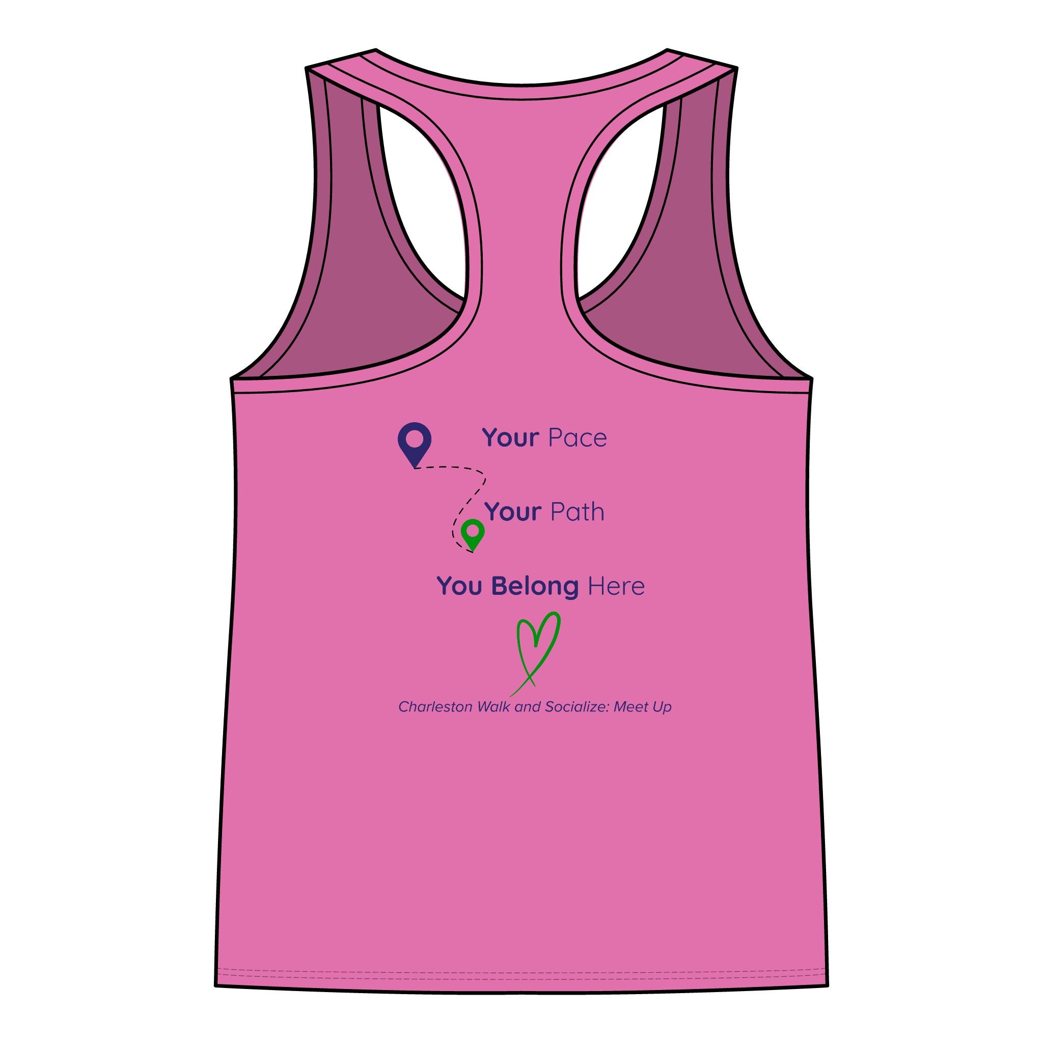 Racerback Tank Top - Charleston Walk and Socialize Meetup Tee